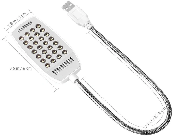 VEV YK-28 LED USB 5V White Light Flexible Ultra Bright Desk Reading Book Lamp for Power Bank Laptop Notebook Computer PC (Multicolour)