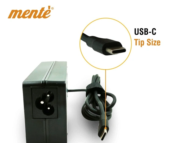 Mente MAD87TC202433U 90W Universal USB Type - C 20V/4.3A Laptop Adapter Compatible For Laptops (Black)