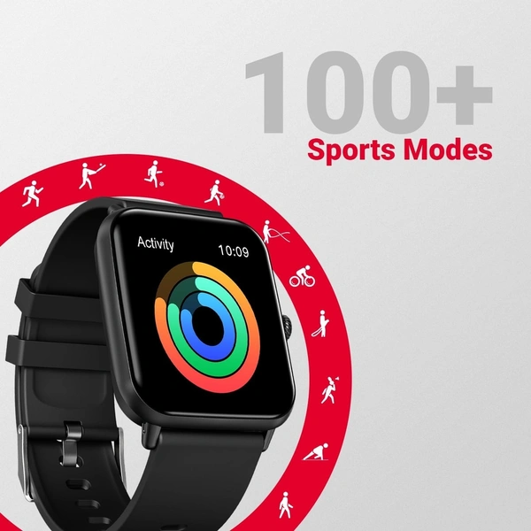 Fire-Boltt Ninja Call Pro Plus Smart Watch 1.83 inch with Bluetooth Calling, AI Voice Assistance, 120 Sports Modes IP67 Rating, 240 * 280 Pixel High Resolution (Black) - Black