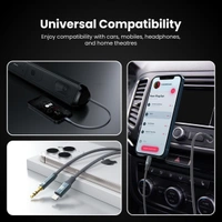 PORTRONICS Portronics ikonnect L+ 8Pin to 3.5mm Aux Cable with 1M Length, Nylon Braided, Metal Heads, Gold Plated Connector Compatible with Cars, Mobiles, Headphones & Home Theatres(Black) - Black
