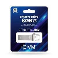 EVM EnStore 8GB Metal USB 2.0 Flash Drive - High Read Speeds up to 15MB/s & Write Speeds up to 8MB/s - Durable Metal Casing - Ideal for Data Transfer & Storage - (EVMPD/8GB) - 8 GB