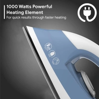 Crompton Brio ACGEI-BRIO 1000W Dry Iron With Weilburger Coating, (Sky Blue and White)