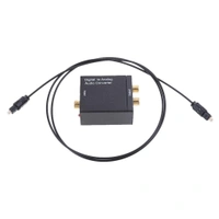 VEV Digital Coaxial Toslink to (L/R) Audio Converter with Fiber Cable - Black