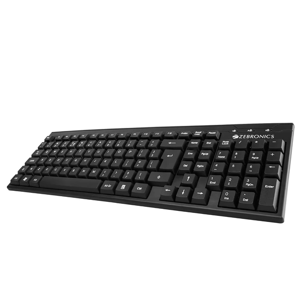 Zebronics ZEBRONICS ZEB - K35 USB Wired Keyboard with Rupee Key, Spill-Proof and Slim Design (Black)