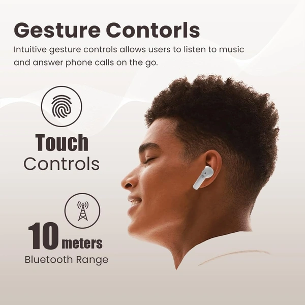EVM EnZest Neo True Wireless Earbuds - 500mah Case Battery - 25Hrs Playtime - Voice & Touch Assistant (EVM-TWS-K12-White) - White