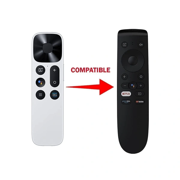 ONEPLUS Oneplus Remote Compatible with Oneplus Android TV Replacement of Original one Plus Smart tv Remote with Netflix YouTube and Prime Video Hot Keys Without Voice Command - Black