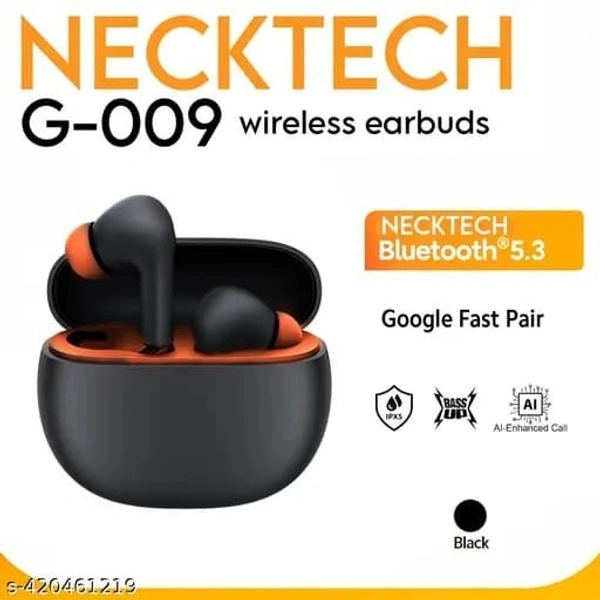 Airdopes Boat airdopes G-009 true wireless earphone with 13 mm drivers immersive sound. Fast charging, iwp technology. Type C charging. Integrated controls with One press voice assistant, total playback 24 hrs, ENx technology, IPXS water resistance, instant response touch control, In buit mic. - Green