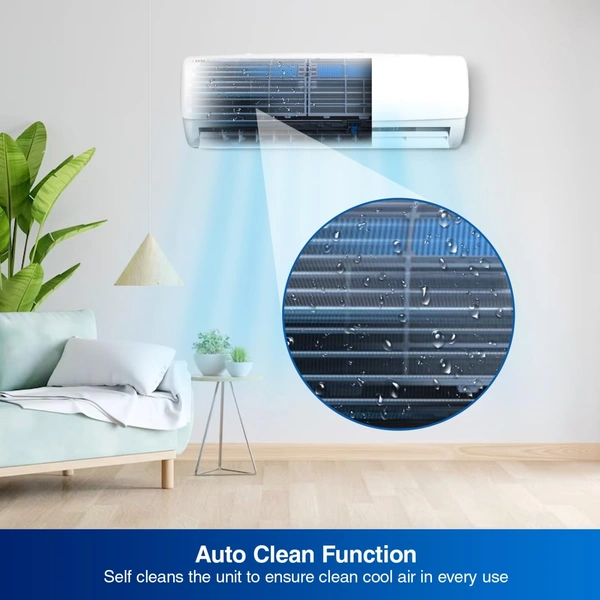 Voltas Vectra Elegant 1 Ton 3 Star, Inverter Split AC Copper, 4-in-1 Adjustable Mode, Anti-dust Filter (White)
