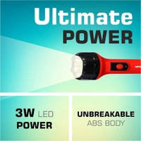 Spicelite  SPICELITE Delta 3W LED Rechargeable Torch| Reliable, and Built to Last with ABS Housing| USB Type-C Fast Charging| Bright Flashlight| Sharp Focus| Long Range Torch - Red