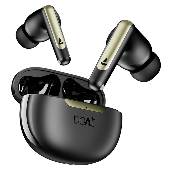 Boat Airdopes 141 Elite ANC With 35dB Active Noise Cancellation | 4Mics ENX Tech, 42HRS Battery | Fast Charge IPX5, Bluetooth Earbuds | TWS Ear Buds Wireless Earphones With Mic (Black)