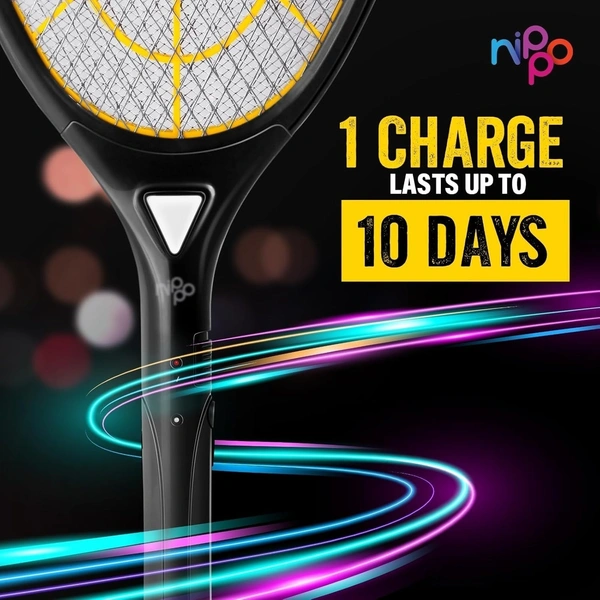 Nippo NIPPO swooper Shield Rechargeable Mosquito Bat, Fast Charging, 50% Longer Lasting Lithium-Ion Battery, Shock-Proof, Insect Killer (BLACK)