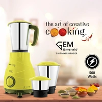 McCoy GEM Emerald Mixer Grinder 500W, 3 Jars (Blue)