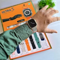 ULTRA 3 Ultra Smart Watch With 7 in 1 Straps 2.01 Infinite Display BT Calling Sports Mode Fitness 7 Belt for Men & Women Smartwatch (7 Multicolor Strap, Free Size)