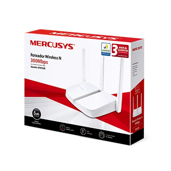 Mercusys MERCUSYS MW305R 300Mbps Wireless Single Band Wi-Fi Router with Three | 5dBi Antennas, Parental Control, MediaTek Chipset (White)