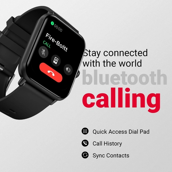 Fire-Boltt Ninja Call Pro Plus Smart Watch 1.83 inch with Bluetooth Calling, AI Voice Assistance, 120 Sports Modes IP67 Rating, 240 * 280 Pixel High Resolution (Black) - Black