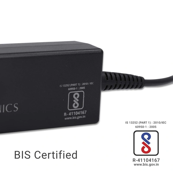 Zebronics ZEBRONICS ZEB-LA481718565H 65W Laptop Adapter with 4.8x1.7mm Connectors (Black)