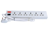 Shreyam SE-244 6 Way Extension | Switch With Indicator | 1.5 Length (White)