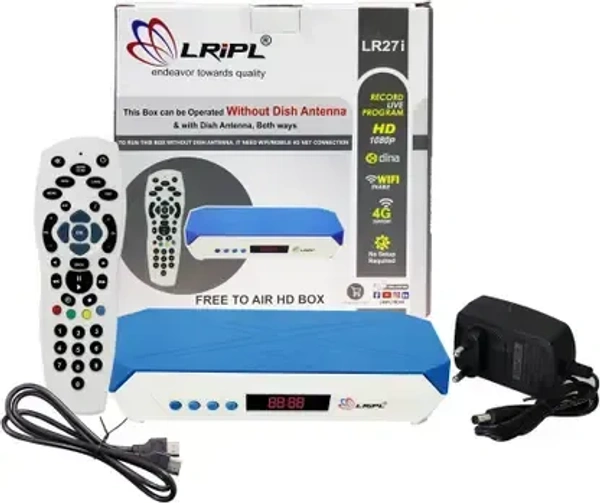 Lripl LRIPL LR27I Set Top Box MPEG-4 Setup Box Free Dish with Wi-Fi Inbluit Function for Watch YouTube/Free to Air Channel 