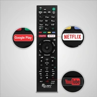 LRIPL Remote Control for Sony Smart LED LCD HD UHD TV with Google Play YouTube and Netflix Button (Black)