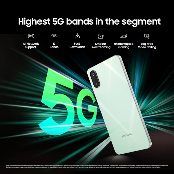 SAMSUNG Samsung Smart Phone Galaxy M06 5G (6GB RAM, 128 GB Storage) | MediaTek Dimensity 6300 | AnTuTu Score 422K+ | 12 5G Bands| 25W Fast Charging | 4 Gen. of OS Upgrades | Without Charger