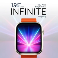 PEBBLE Pebble Trio 1.96" Infinite Display BT Calling Smartwatch, Health Suite, Health Suit, Multi Sports, Multiple Watch Faces, AI Voice Assistance, Smart Calculator, Alaram & Notification