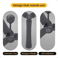ATOMBERG Atomberg Renesa Halo Smart Celling Fan 1200mm BLDC Ceiling Fan With IoT & Remote | 5 star | High Air Delivery | Low Noise Operation | LED Speed Indicator | Sleek Design | 2+1  Year Warranty | (Pebble Grey) - Gray