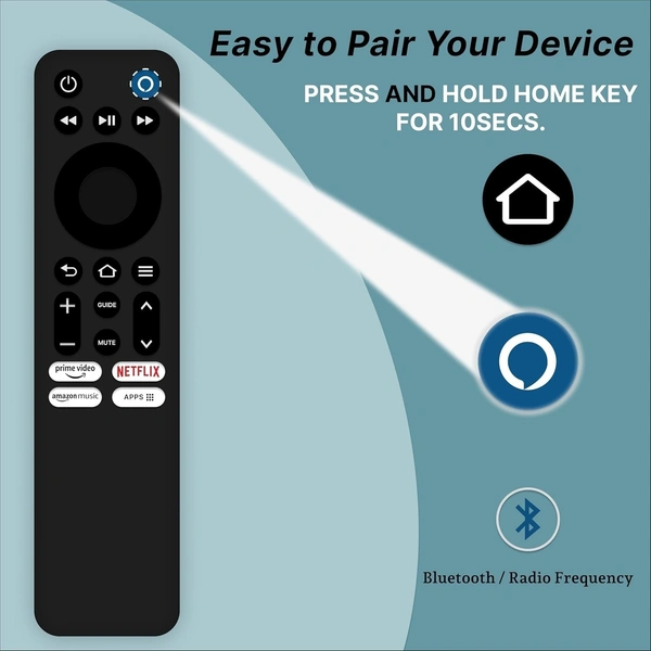VEV Redmi Smart Fire TV Remote Compatible with Redmi Smart Fire TV - with Hotkeys of Prim Video, Netfix, Amazon Music and Easy APPS Access