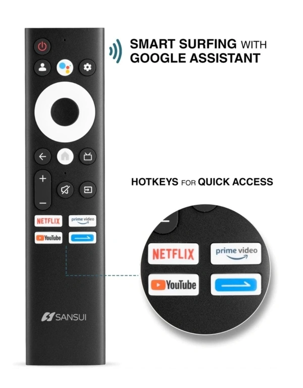 VEV Sansui Smart TV Remote With Netflix Prime Video YouTube Google Play Function Control Compatible With Sansui Smart TV (BLACK)