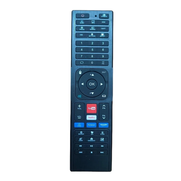 VEV Assembeled Market Smart Led Tv & Willett Smart Tv Remote With Netflix Hotstar Youtube Function Compatible For Assembeled Market Smart Led Tv & Willett Smart TV (Black)