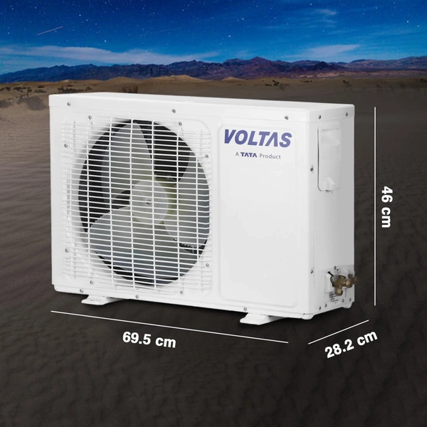 Voltas Vectra Elegant 1 Ton 3 Star, Inverter Split AC Copper, 4-in-1 Adjustable Mode, Anti-dust Filter (White)