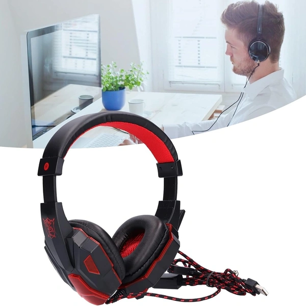 Lapcare LAPCARE JOY LHP-405 | 20mW USB Headset with 45mm Drivers | Adjustable Microphone | Form Ear Pads | Super Anti-Violence | Long Cord (Black)