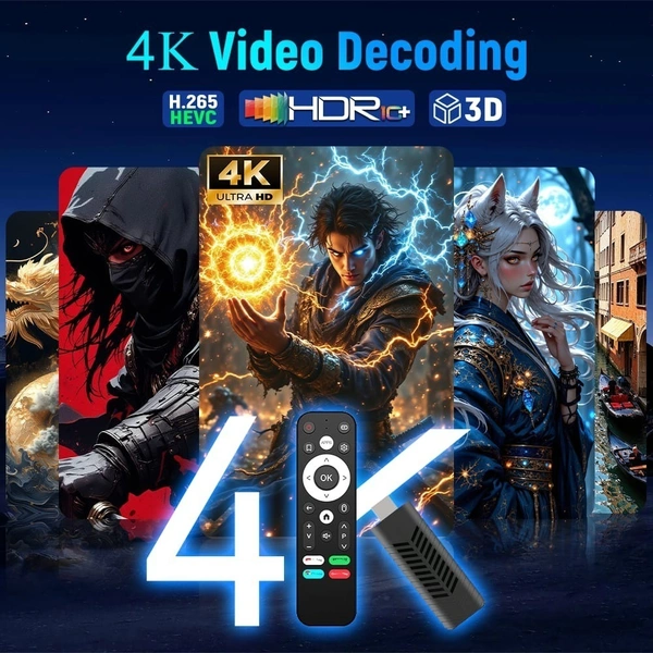 i96 D10 Android 14V Stick | Fire TV Stick 4K Ultra HD 8GB + 128GB Storage (Black) 