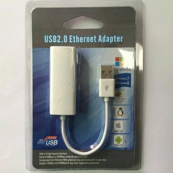VEV USB 2.0 Ethernet Lan Adapter Type C to RJ45 Network LAN Adapter Up to 10/100Mbps, For Windows/Mac/Linux