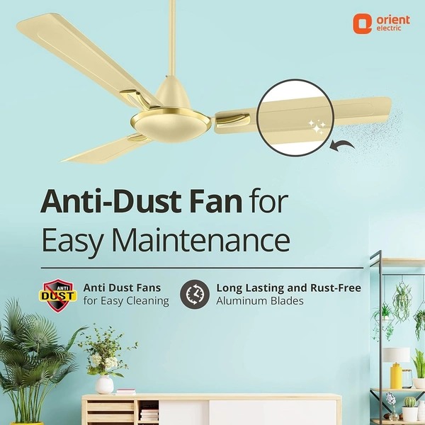 Orient Electric Gratia High Speed BEE Star Rated 1200 MM Ceiling Fan (Metallic Ivory)