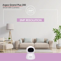 Zebion ARGOZ Grand Plus 200 Full HD Wi-Fi Camera 360 Degree Rotation, 145 Degree Tilting, 64GB Memory Card Slot, Plastic Body,5V Adaptor, With Mini USB Cable mounting Bracket (White)