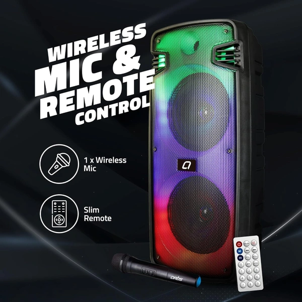 Artis MS304 40W Wireless Bluetooth Party Speaker with FM/USB/Aux in/TF Card & Wireless Mic (Black)