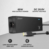 Foxin FLA65200LNYUSBN Laptop Adapter 65 Watt 20V 3.25A Yellow Pin Tip Color (Black)