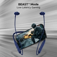 boAt Rockerz 111 Up to 40 Hours Playtime, Dual Device Pairing, ENx Tech, Beast Mode, ASAP Charging, BTv5.3, IPX5, Type-C Interface & Magnetic in Ear Buds Bluetooth Wireless Neckband (Deep Blue) - Navy Blue