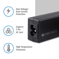 Zebronics ZEBRONICS ZEB-LA481718565H 65W Laptop Adapter with 4.8x1.7mm Connectors (Black)