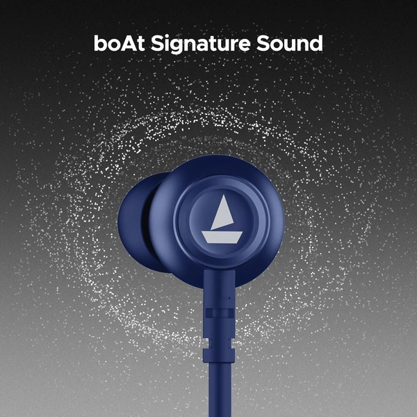 boAt Rockerz 111 Up to 40 Hours Playtime, Dual Device Pairing, ENx Tech, Beast Mode, ASAP Charging, BTv5.3, IPX5, Type-C Interface & Magnetic in Ear Buds Bluetooth Wireless Neckband (Deep Blue) - Navy Blue