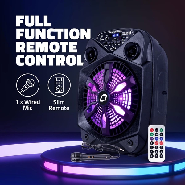 Artis BT101 20W Portable 5.0 Bluetooth Party Speaker with FM/USB/TF Card & Wired Mic (Black)