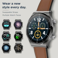 PEBBLE Pebble Revo Smartwatch, 1.3"(3.3cm) HD Touchscreen, Bluetooth Calling, Smart Watch with Rolling UI & Dual Button Technology, Spo2, Heart Rate & Temperature Monitoring (Brown) - Bourbon