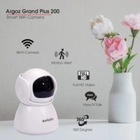 Zebion ARGOZ Grand Plus 200 Full HD Wi-Fi Camera 360 Degree Rotation, 145 Degree Tilting, 64GB Memory Card Slot, Plastic Body,5V Adaptor, With Mini USB Cable mounting Bracket (White)