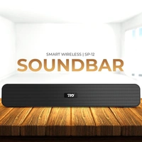 RD SP-12 Smart Portable Stereo Wireless Soundbar Bluetooth V5.0 Connectivity 20 Watts 2.0 Sound Treble Extra Bass Speaker Supports TF/SD Card/USB/AUX 8 Hours Playback Time IPX4 Waterproof (Black)