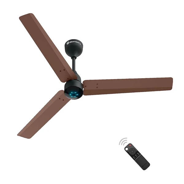 atomberg Renesa 1200mm BLDC Ceiling Fan with Remote Control | BEE 5 star Rated Energy Efficient Ceiling Fan | High Air Delivery with LED Indicators | 2+1 Year Warranty (Brown & Black) - Brown & Black