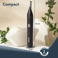 AGARO NT1727 Nose & Ear Trimmer, Eyebrow Trimming, Rechargeable, Stainless Steel Blade, Trimmer 120 min Runtime 1 Length Settings  (Black)