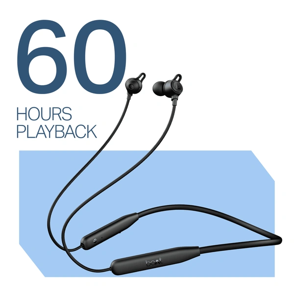 BOAT boAt Rockerz 200 Wireless Earphone with 60H Playback, ASAP™ Charge, BEAST™ Mode, ENx™ Technology (BLACK))