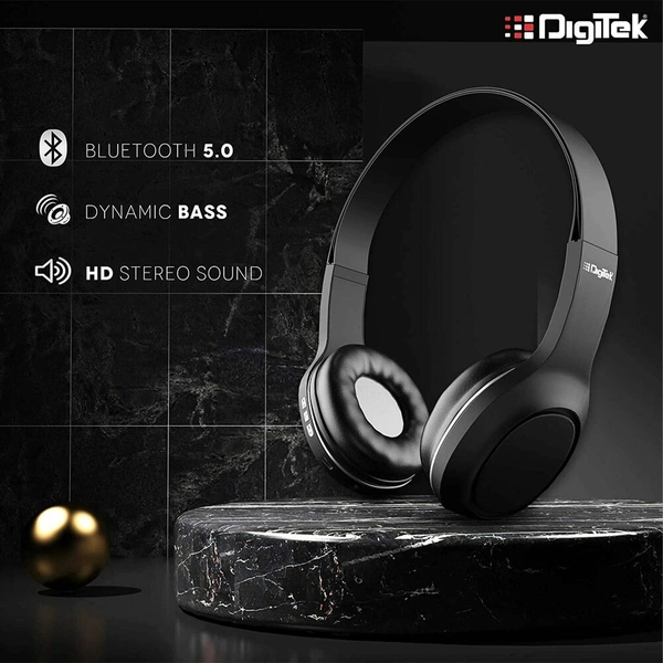 Digitek DBH 006 Wireless Bluetooth Over The Ear Headphone with Mic (Black)