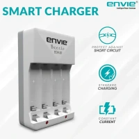 VEV Envie (ECR-20) Beecle 220V Rechargeable Battery Charger for AA & AAA Ni-mh Batteries with Two LED Indicator (WHITE)