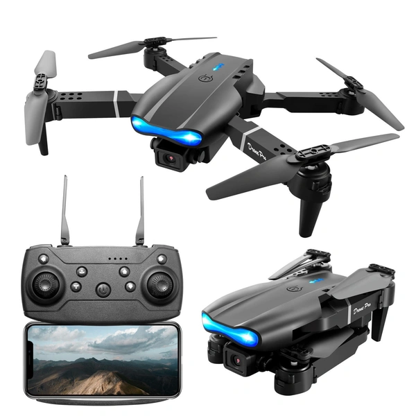 VEV E99 Pro Poldble Drone New Durable Structure Design Special Super Durable Design Foldable Remote Control Drone With Dual Camera Drone 2 Batteries1 Drone (BLACK) - Black